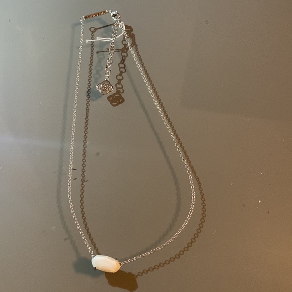 KENDRA SCOTT Ever mother of Pearl stone rhodium Pendant Necklace - Picture 10 of 12